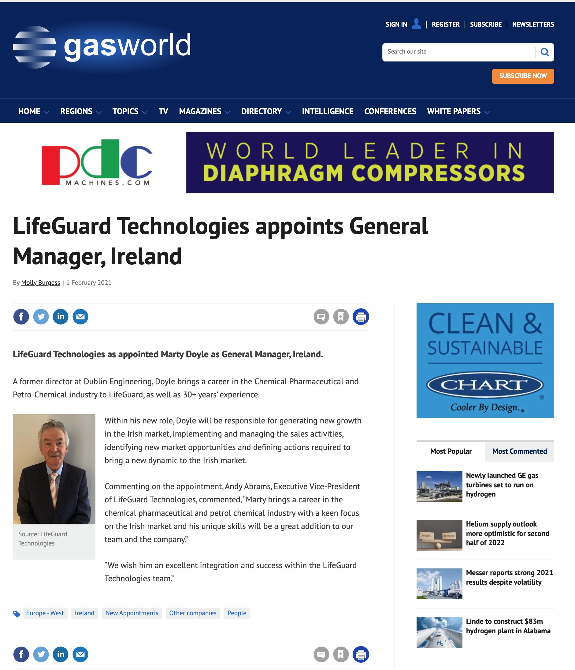 LifeGuard Technologies appoints General Manager, Ireland
